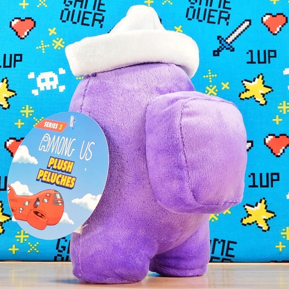 Among Us PURPLE CREWMATE 7" w/ WHITE SAILER HAT 2022 Series 2 Toikido Plush - Picture 5 of 10